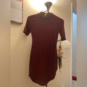 Red and black striped dress